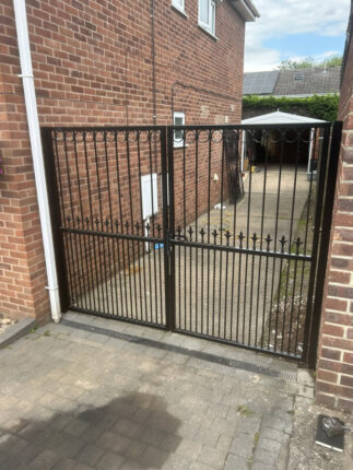 Decorative double steel gates